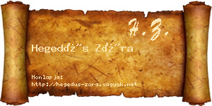 Hegedűs Zóra névjegykártya