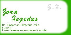 zora hegedus business card